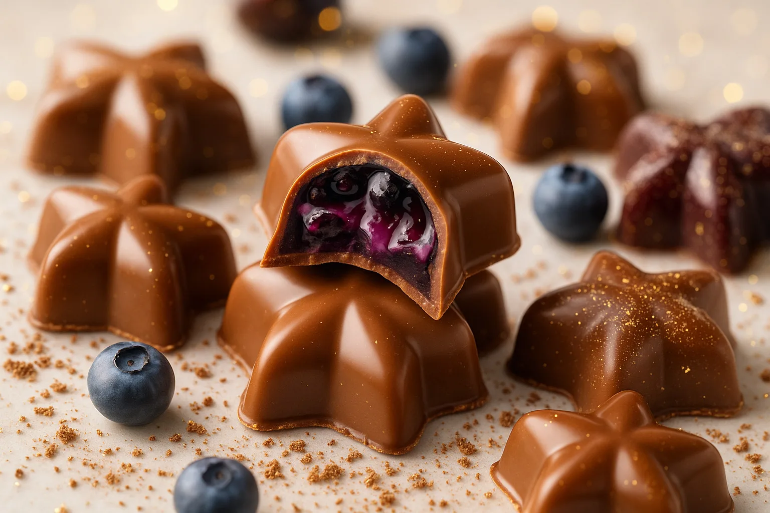 Pralinki Borówkowe low carb – gwiezdny pocałunek w czekoladzie