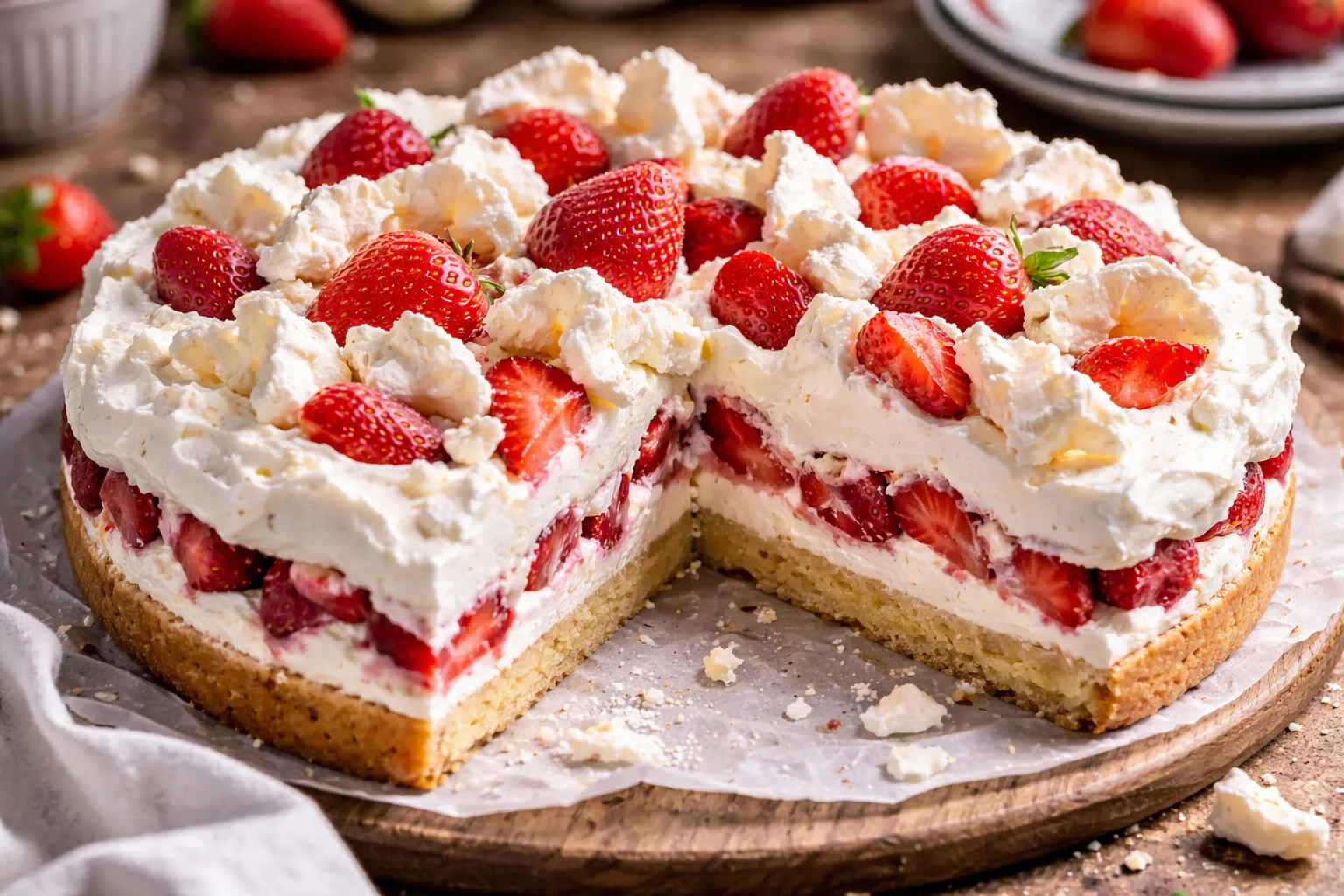 Eton Mess low carb – ciasto na kruchym spodzie bez cukru