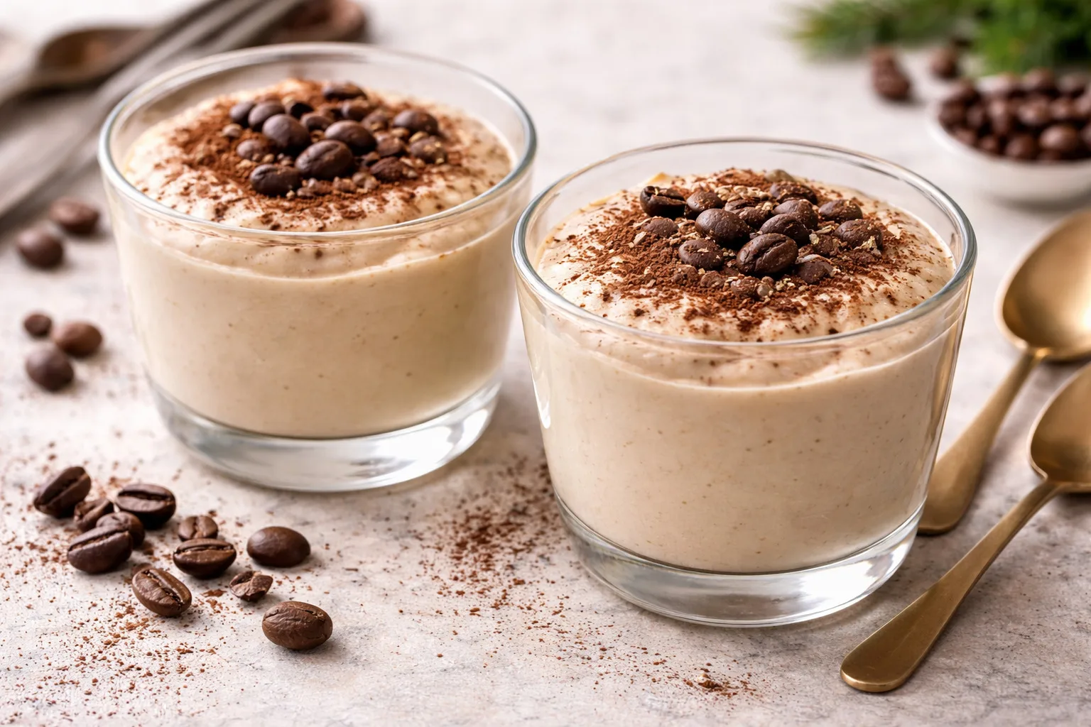 Lekki deser kawowy low carb na jogurcie greckim