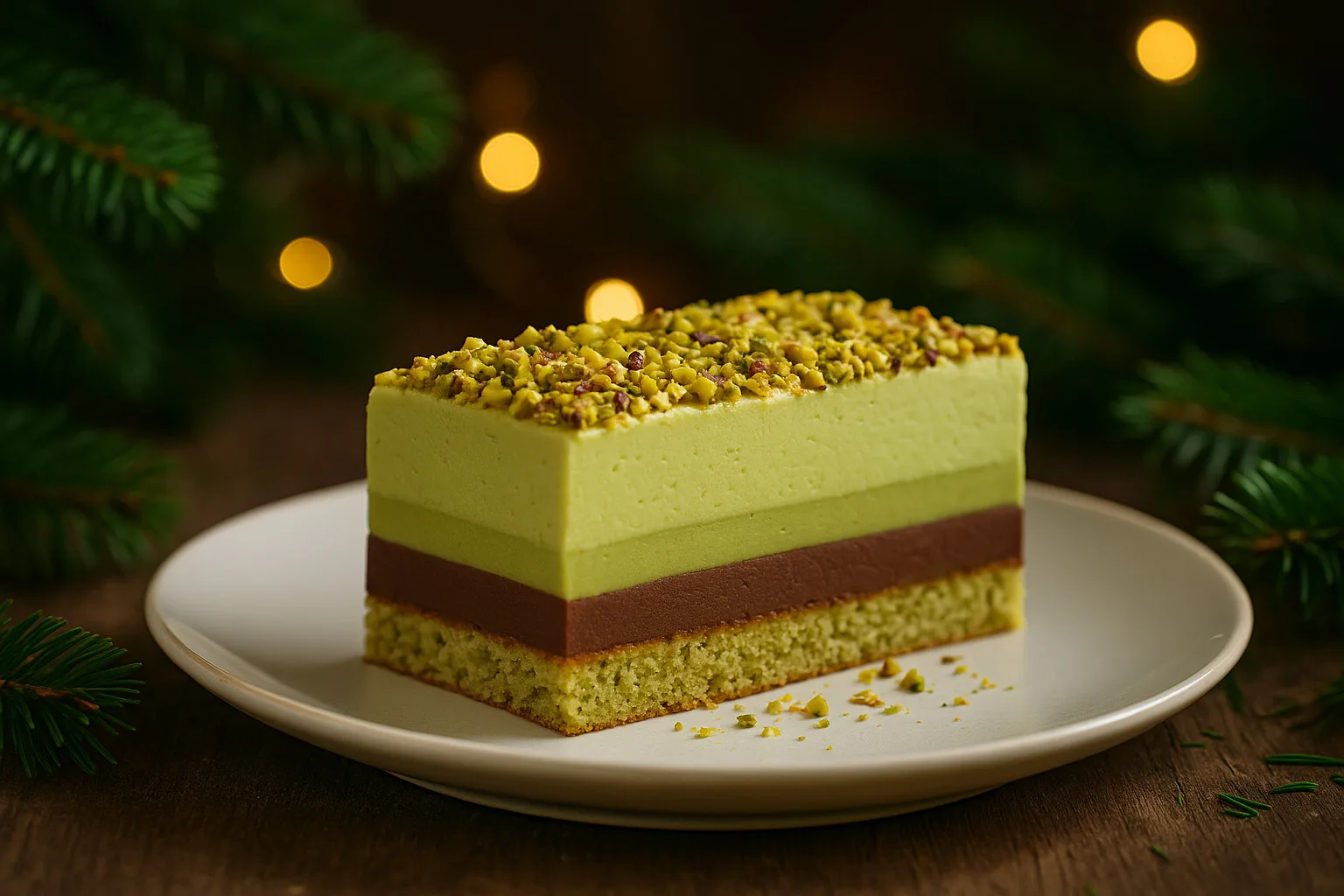 Pistacjowa Elegancja – czekoladowo-pistacjowe ciasto o kremowej duszy
