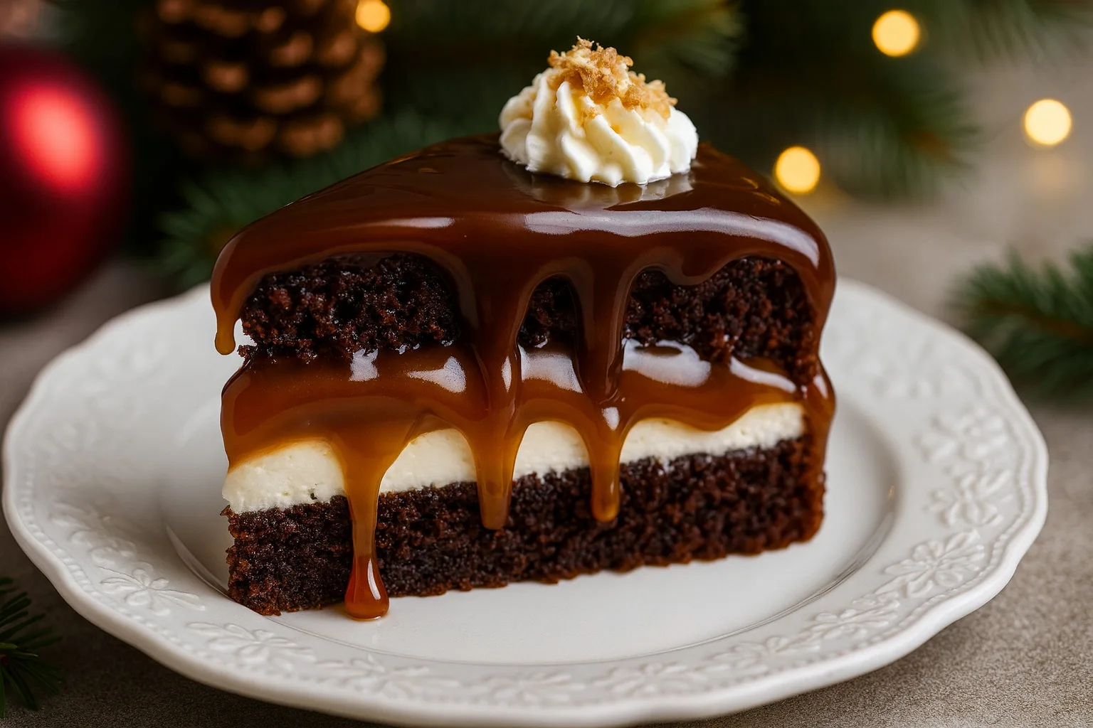 Brownie low carb z mascarpone i krówką