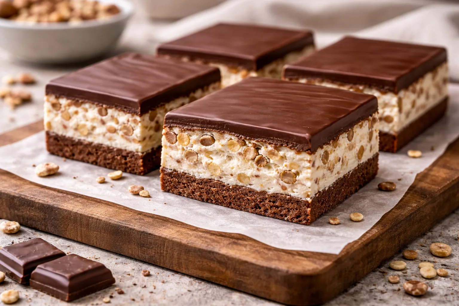 Kinder Country bez cukru – ciasto low carb z chrupiącą warstwą, jak oryginał