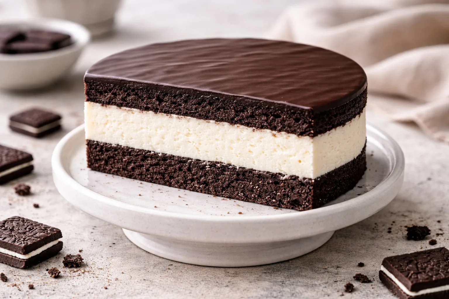 Oreo bez cukru – torcik low carb z kakaowymi blatami i kremem jak klasyczne ciastko